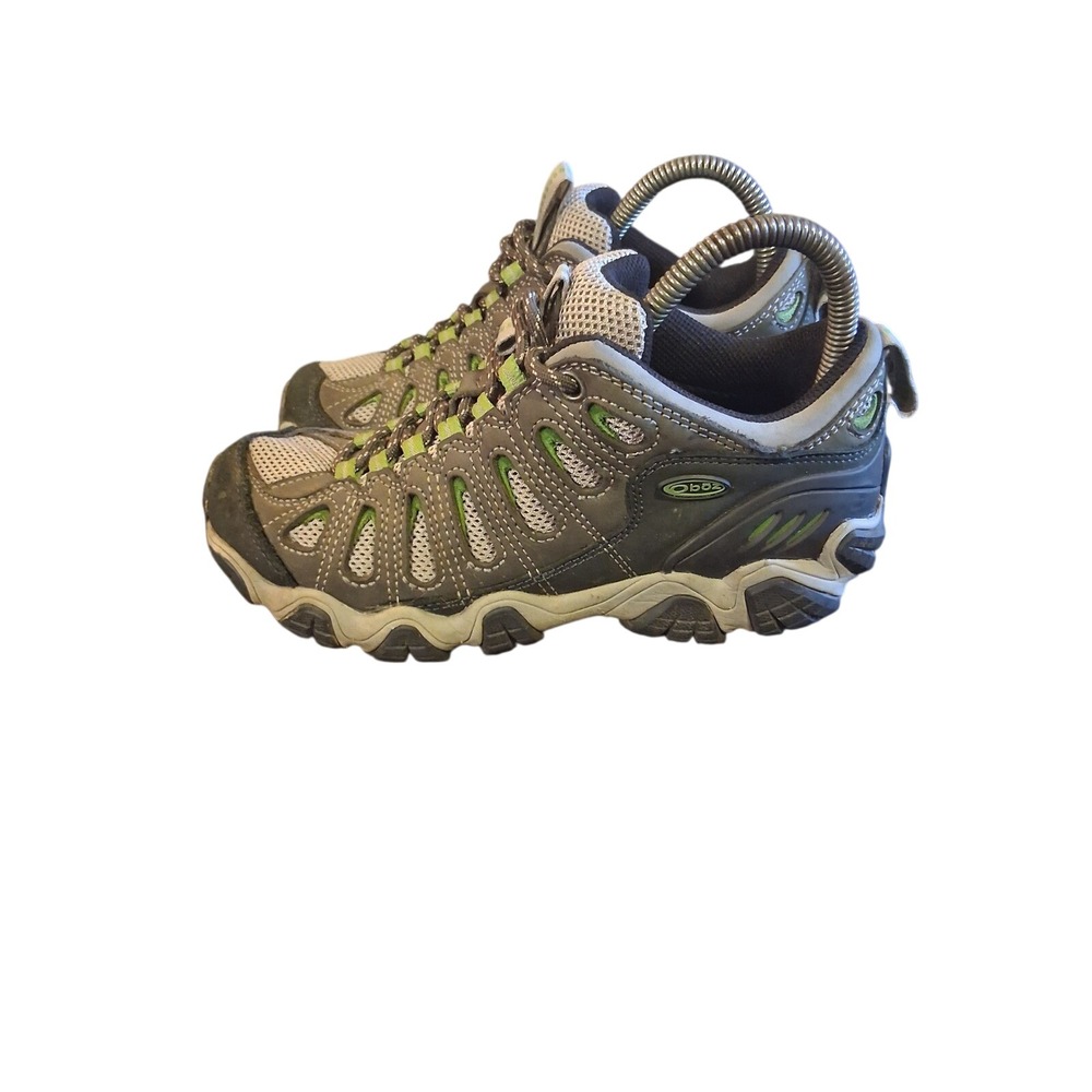 Oboz Sawtooth Low Hiking Shoes Gray Lime Green Womens 7 Trail Walking Sneakers‎